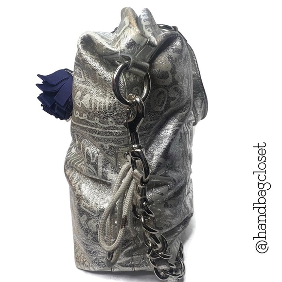 Coach Poppy Silver Spotlight Limited Edition Story Patch Leather Bag RARE 15899 - Picture 7 of 16